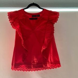Eyelet Ruffle Cotton Top